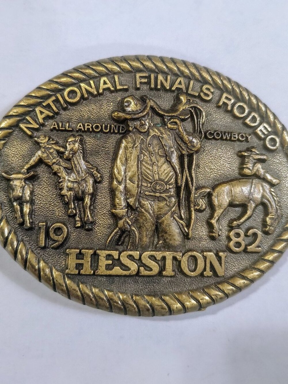 Vintage 1982 Hesston NFR National Finals Rodeo Belt Buckle
